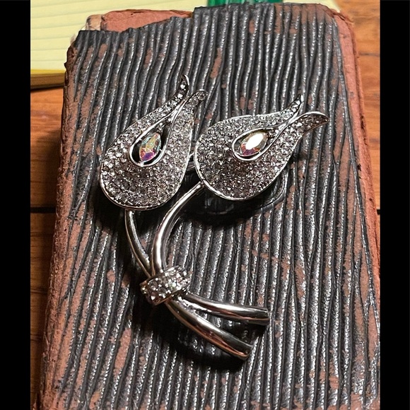 ALFRED SUNG Ornate Rhinestone Brooch BLING ☀️ - Picture 13 of 16